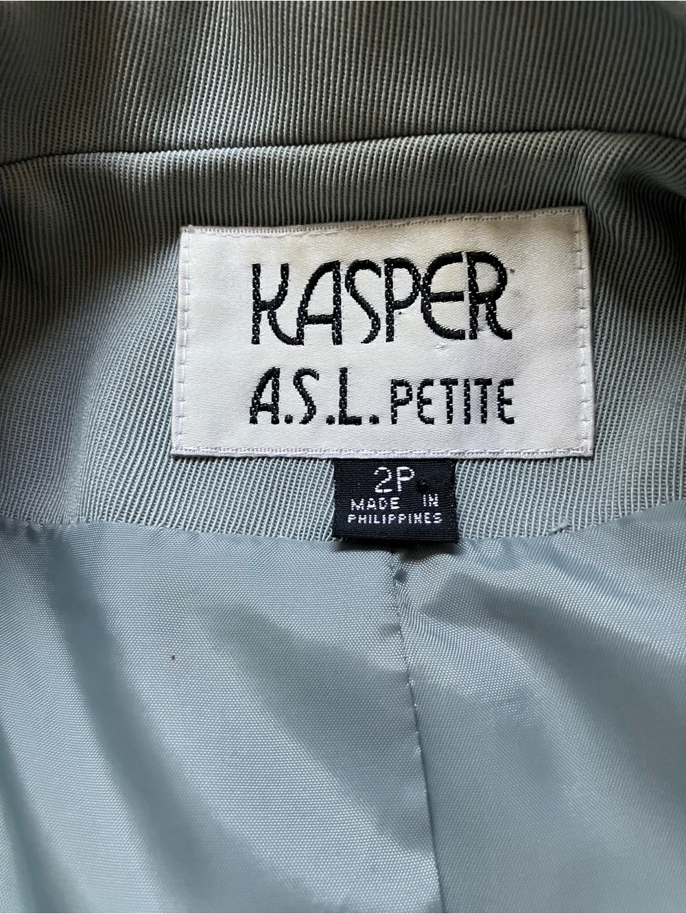 Kasper A.S. L. Petite Aquamarine Blue Pantsuit - Picture 7 of 16